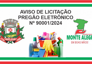 Aviso de Licitação PREGÃO ELETRÔNICO Nº 90001/2024