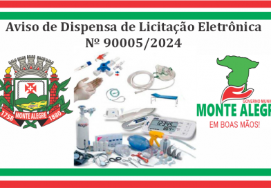 AVISO DE DISPENSA DE LICITAÇÃO ELETRÔNICA Nº 90005/2024